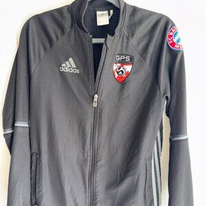 Adidas FC Bayern Munich Jacket Adult S Black Athletic GPS Soccer Full-Zip Kit